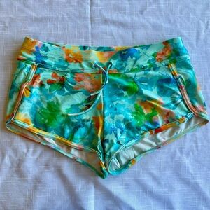 Athleta Green and Blue Athletic Swim Shorts